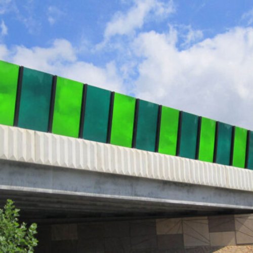 Polycarbonate noise barrier for road
