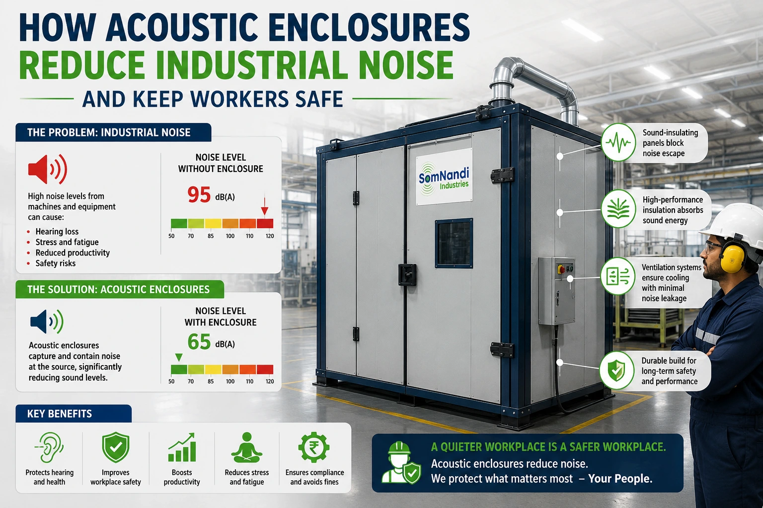 How Acoustic Enclosures Reduce Industrial Noise and Keep Workers Safe 11 acoustic enclosure manufacturer, acoustic enclosure manufacturers in india, sound proof enclosures manufacturers, noise enclosure, sound proof enclosures