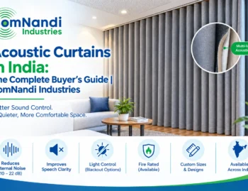 Acoustic Curtains in India: The Complete Buyer's Guide | SomNandi Industries 2 acoustic curtains, soundproof curtains, sound absorbing curtains, noise cancelling curtains, acoustic curtains india, sound blocking curtains, acoustic curtain fabric, noise reducing curtains, industrial acoustic curtains, acoustic curtains for home theater